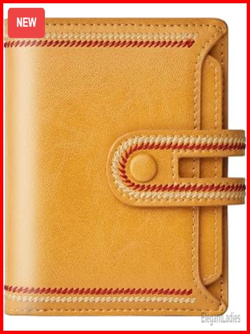 Vegan Leather RFID Blocking Bifold Compact Wallet with Zipper Coin Pocket